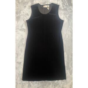 Vintage 90s Y2K stretch black velvet midi tank dress goth whimsygoth XL plus